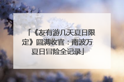 《友有游几天夏日限定》圆满收官:南波万夏日冒险全记录