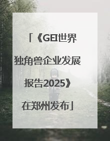 《GEI世界独角兽企业发展报告2025》在郑州发布