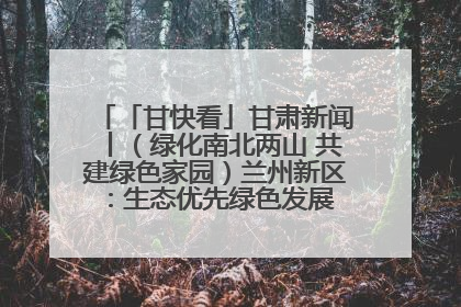 「甘快看」甘肃新闻丨（绿化南北两山 共建绿色家园）兰州新区：生态优先绿色发展 打造生态环保示范区