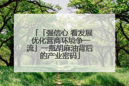 「强信心 看发展 优化营商环境争一流」一瓶胡麻油背后的产业密码