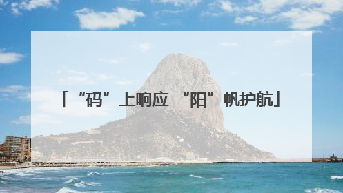 “码”上响应 “阳”帆护航