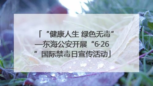“健康人生 绿色无毒”—东海公安开展“6·26”国际禁毒日宣传活动