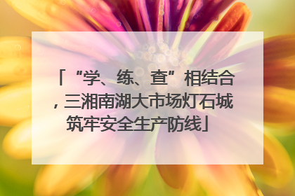 “学、练、查”相结合，三湘南湖大市场灯石城筑牢安全生产防线
