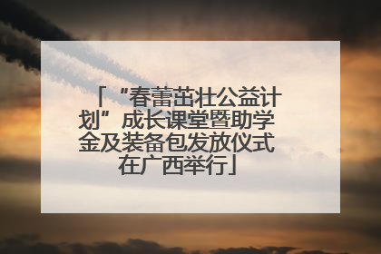 “春蕾茁壮公益计划”成长课堂暨助学金及装备包发放仪式在广西举行