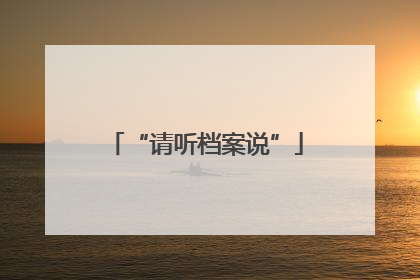 “请听档案说”