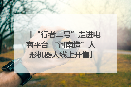 “行者二号”走进电商平台 “河南造”人形机器人线上开售