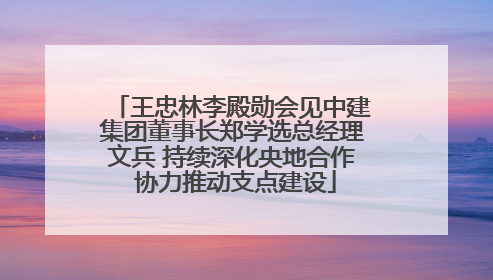 王忠林李殿勋会见中建集团董事长郑学选总经理文兵 持续深化央地合作 协力推动支点建设