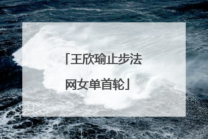 王欣瑜止步法网女单首轮