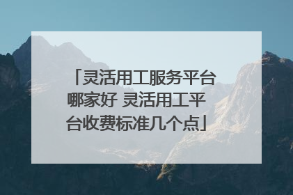 灵活用工服务平台哪家好 灵活用工平台收费标准几个点