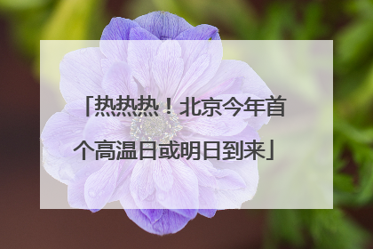 热热热！北京今年首个高温日或明日到来