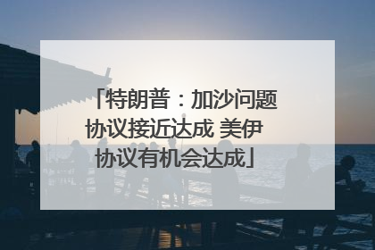 特朗普：加沙问题协议接近达成 美伊协议有机会达成