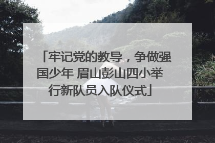 牢记党的教导，争做强国少年 眉山彭山四小举行新队员入队仪式