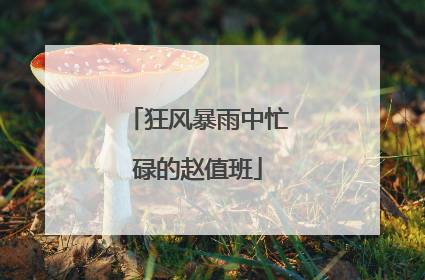 狂风暴雨中忙碌的赵值班