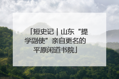 短史记｜山东“提学副使”亲自更名的平原闲道书院