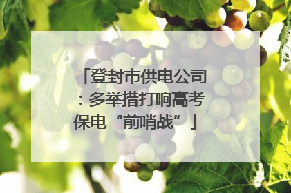 登封市供电公司：多举措打响高考保电“前哨战”