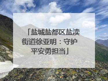 盐城盐都区盐渎街道徐亚明：守护平安勇担当