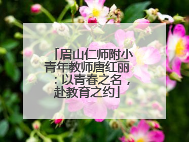 眉山仁师附小青年教师唐红丽：以青春之名，赴教育之约