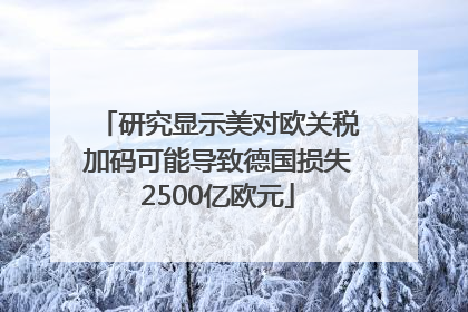 研究显示美对欧关税加码可能导致德国损失2500亿欧元