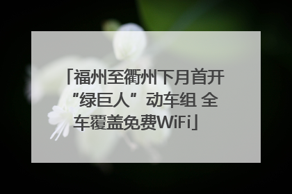福州至衢州下月首开“绿巨人”动车组 全车覆盖免费WiFi