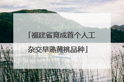福建省育成首个人工杂交早熟黄桃品种