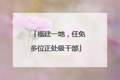 福建一地，任免多位正处级干部