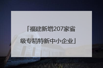 福建新增207家省级专精特新中小企业