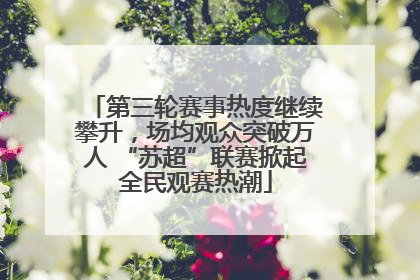 第三轮赛事热度继续攀升，场均观众突破万人 “苏超”联赛掀起全民观赛热潮