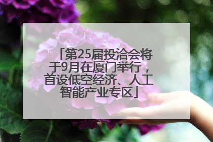 第25届投洽会将于9月在厦门举行，首设低空经济、人工智能产业专区