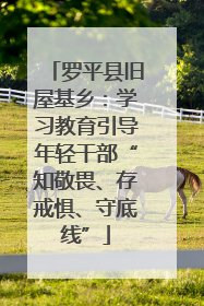 罗平县旧屋基乡：学习教育引导年轻干部“知敬畏、存戒惧、守底线”