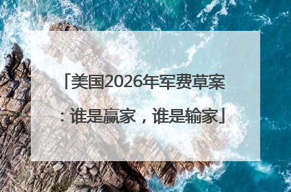 美国2026年军费草案：谁是赢家，谁是输家