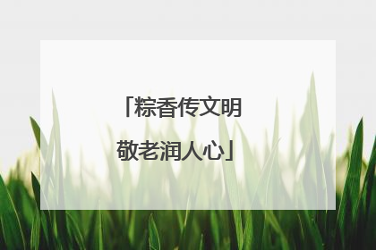 粽香传文明 敬老润人心