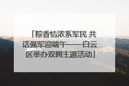 粽香情浓系军民 共话强军迎端午——白云区举办双拥主题活动