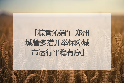 粽香沁端午 郑州城管多措并举保障城市运行平稳有序