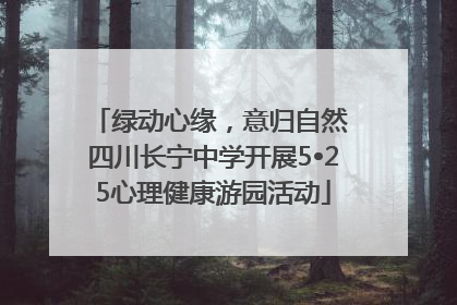绿动心缘，意归自然 四川长宁中学开展5•25心理健康游园活动