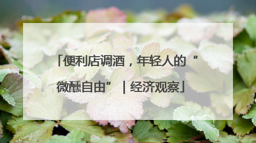 便利店调酒，年轻人的“微醺自由”｜经济观察