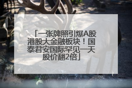 一张牌照引爆A股港股大金融板块！国泰君安国际罕见一天股价翻2倍