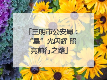 三明市公安局：“星”光闪耀 照亮前行之路