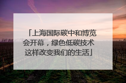 上海国际碳中和博览会开幕，绿色低碳技术这样改变我们的生活