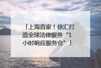 上海首家！徐汇打造全球法律服务“1小时响应服务仓”