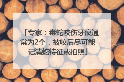 专家：毒蛇咬伤牙痕通常为2个，被咬后尽可能记清蛇特征或拍照