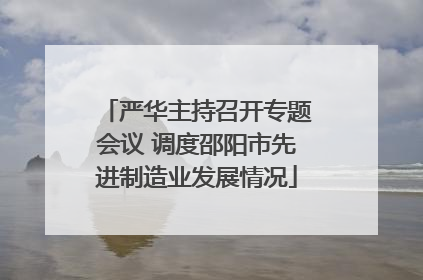 严华主持召开专题会议 调度邵阳市先进制造业发展情况