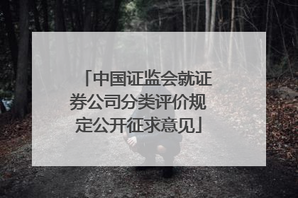 中国证监会就证券公司分类评价规定公开征求意见