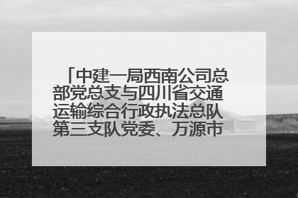 中建一局西南公司总部党总支与四川省交通运输综合行政执法总队第三支队党委、万源市草坝镇莲花院村党支部开展党建联建