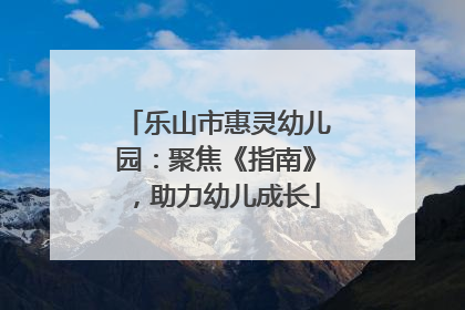 乐山市惠灵幼儿园：聚焦《指南》，助力幼儿成长