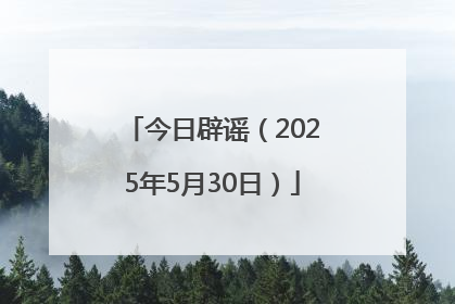 今日辟谣（2025年5月30日）