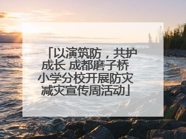 以演筑防，共护成长 成都磨子桥小学分校开展防灾减灾宣传周活动