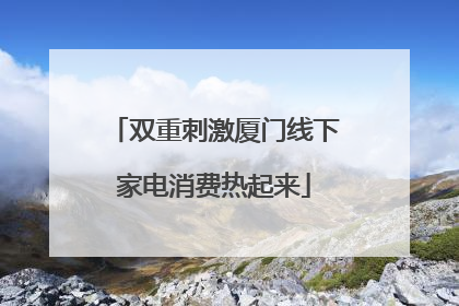 双重刺激厦门线下家电消费热起来