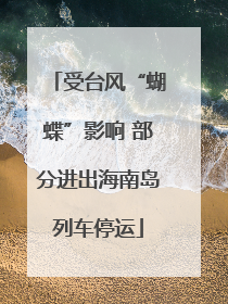 受台风“蝴蝶”影响 部分进出海南岛列车停运