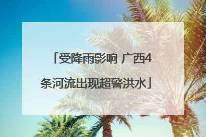 受降雨影响 广西4条河流出现超警洪水