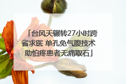 台风天辗转27小时跨省求医 单孔免气腹技术助怕疼患者无痛取石